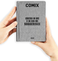 COMIX NERO - Diario Mini Giornaliero 16 Mesi, Diario Scuola 2025-2026