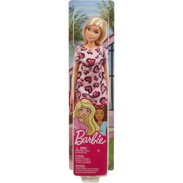 Barbie – Bambola Bionda con Abito Rosa Cuoricini e Scarpe - MATTEL - Bambole - 0887961804232