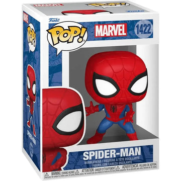 Funko pop red and blue spider-man bobblehead figure in original marvel spider-man 1422 box