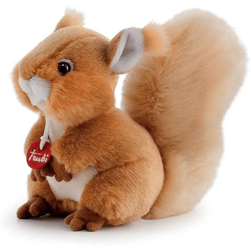 Scoiattolo peluche trudi rosso con pelliccia marrone morbida e cuore rosso peluche trudi regalo ideale