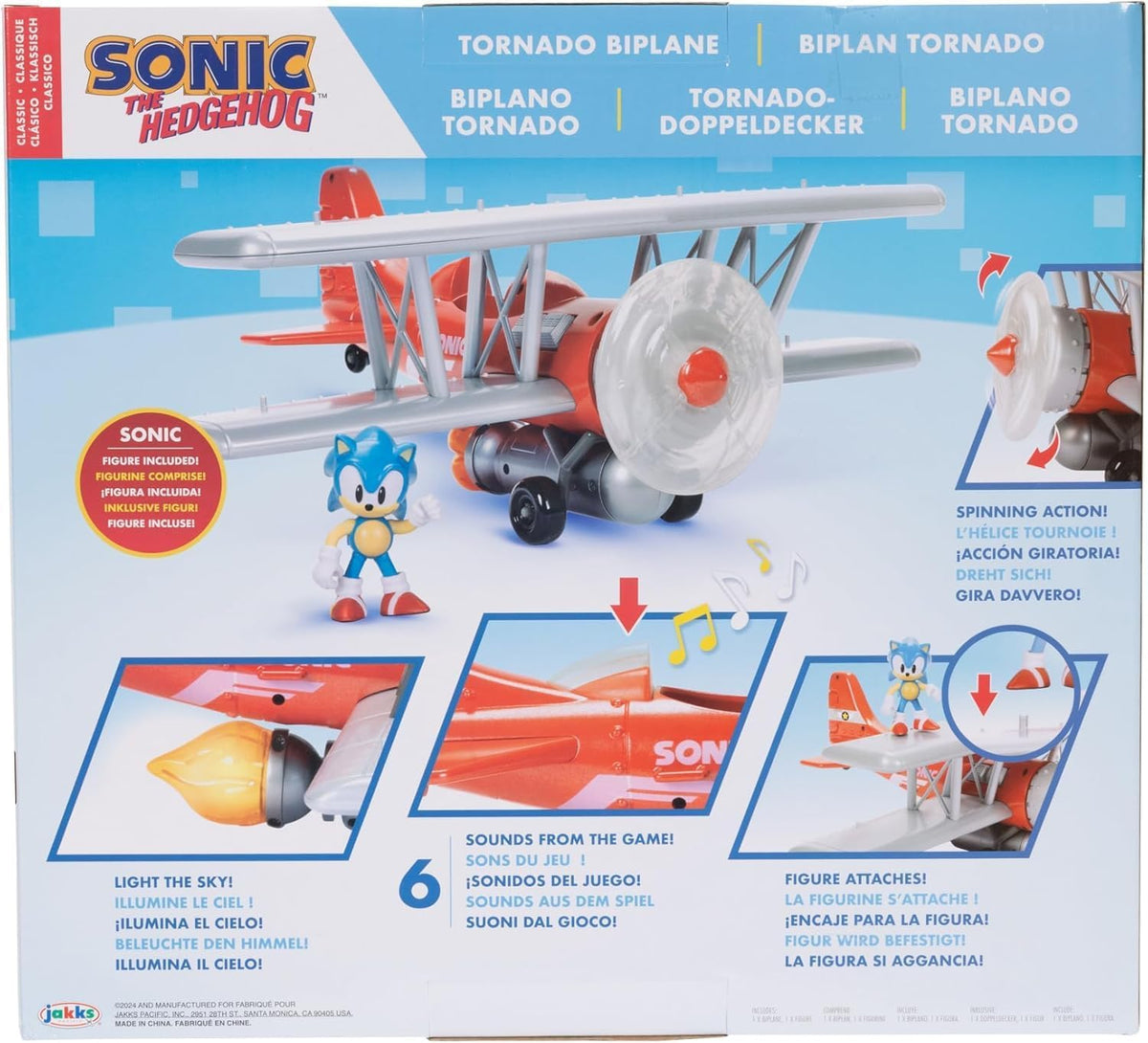 Sonic Aereo Biplano Tornado con Suoni - immagine prodotto JAKKS Pacific
