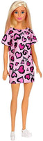 Barbie – Bambola Bionda con Abito Rosa con Cuoricini e Scarpe