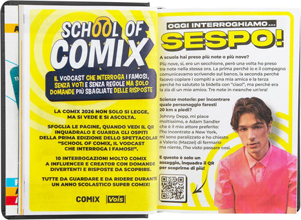 COMIX - Diario Mignon Plus Giornaliero 16 Mesi, Diario Scuola 2026-2026 Bianco e nero
