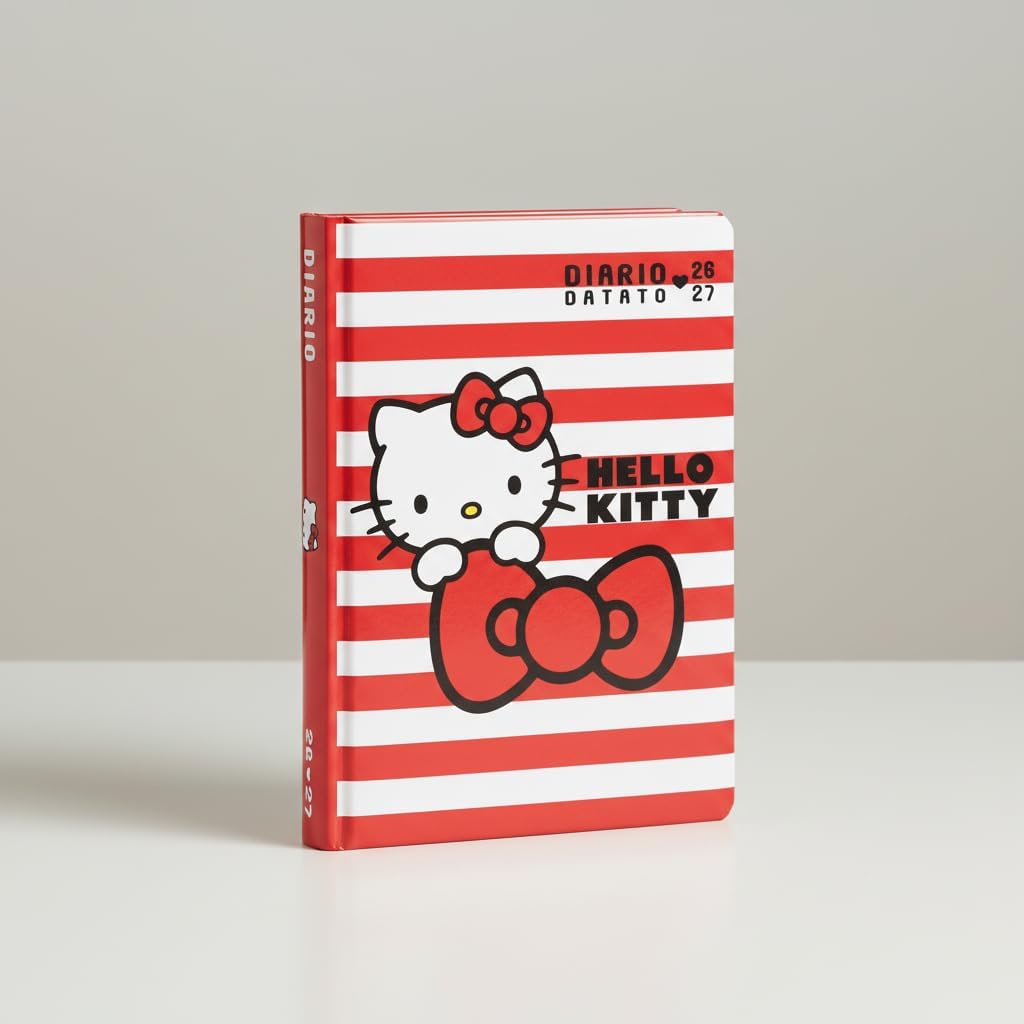 Diario Hello Kitty 2026/2027 Stripes – Superdiario Scuola Datato 12 Mesi 352 Pagine - 51Rk 9 d4lL