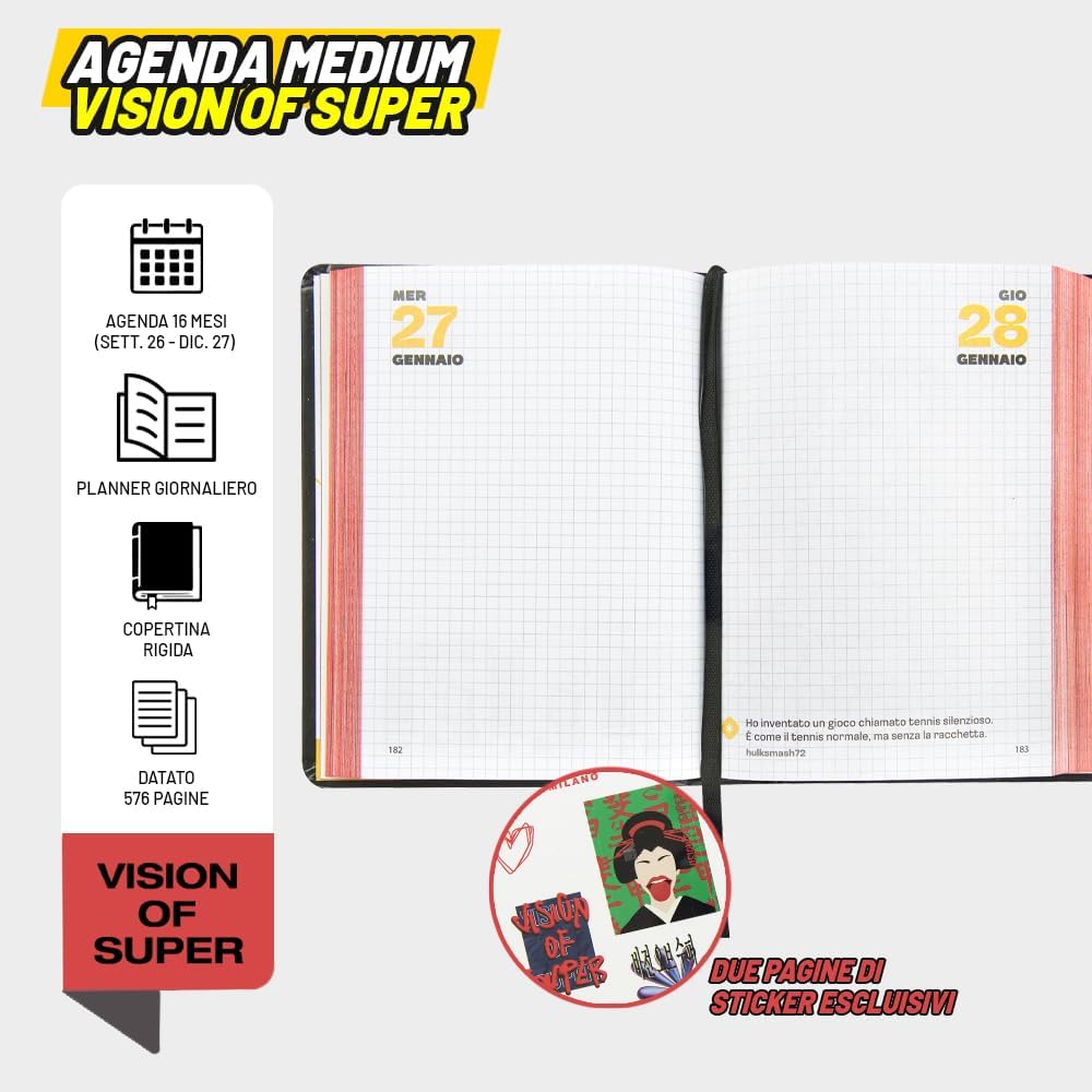Comix Diario Agenda Giornaliera 2027 Limited Fashion Edition Vision of Super – 12 x 16,5 cm - 615pF 9OkwL