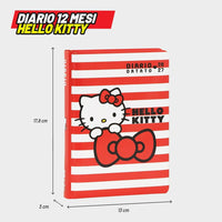 Diario Hello Kitty 2026/2027 Stripes – Superdiario Scuola Datato 12 Mesi 352 Pagine