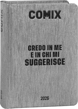 COMIX NERO - Diario Mini Giornaliero 16 Mesi, Diario Scuola 2025-2026