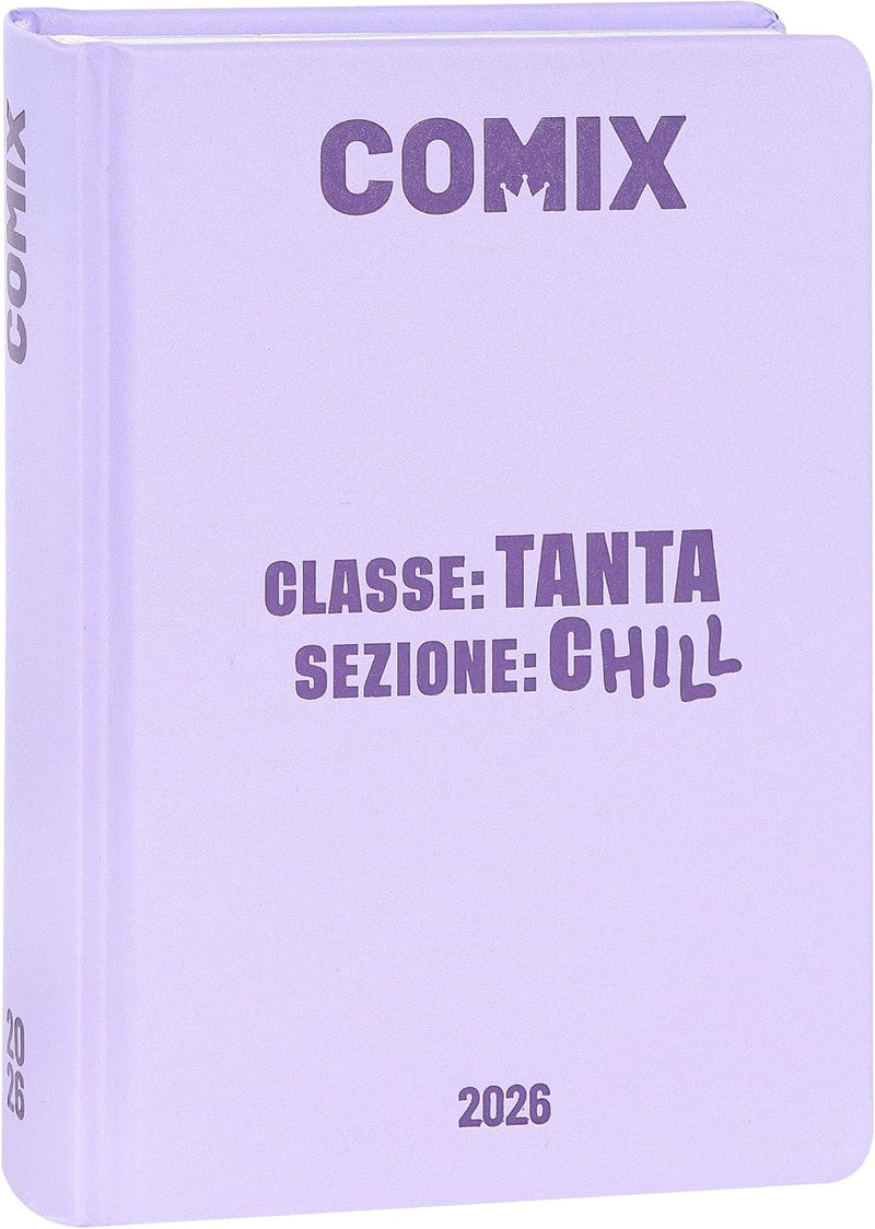 COMIX LILLA - Diario Mini Giornaliero 16 Mesi, Diario Scuola 2025-2026