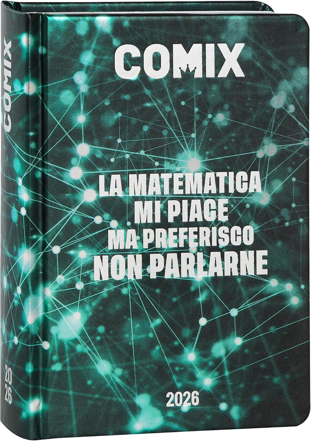 COMIX - Diario Mignon Plus Giornaliero 16 Mesi, Diario Scuola 2026-2026, con Copertina Rigida, , 9x12.5h cm, Verde