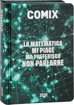COMIX - Diario Mignon Plus Giornaliero 16 Mesi, Diario Scuola 2026-2026, con Copertina Rigida, , 9x12.5h cm, Verde