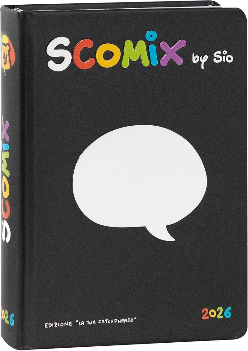 Diario Scuola 16 Mesi 2025/26 - COMIX Scottecs by Sio - Giornaliero Nero