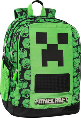 Zaino scuola organizzato Minecraft Verde/Nero 2025/2026