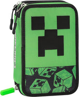 Astuccio 3 zip Minecraft Verde-Nero scuola 2025/2026