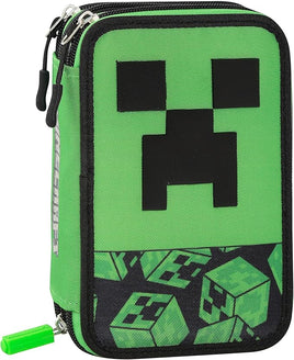 Astuccio 3 zip Minecraft Verde-Nero scuola 2025/2026