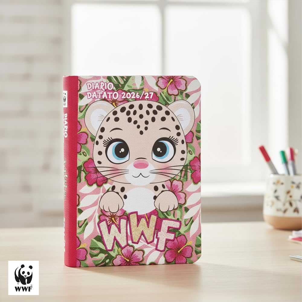 Diario Scuola WWF Ghepardo in Tessuto 12 Mesi 2026/2027 - immagine prodotto Franco Panini