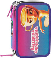 Astuccio scuola 3 zip Ballerina Cappuccina Skifidol Italian Brainrot