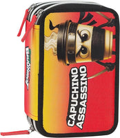 Astuccio scuola 3 zip Cappuccino Assassino Skifidol Italian Brainrot