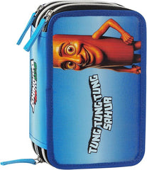 Astuccio scuola 3 zip Tung Tung Tung Sahur Skifidol Italian Brainrot