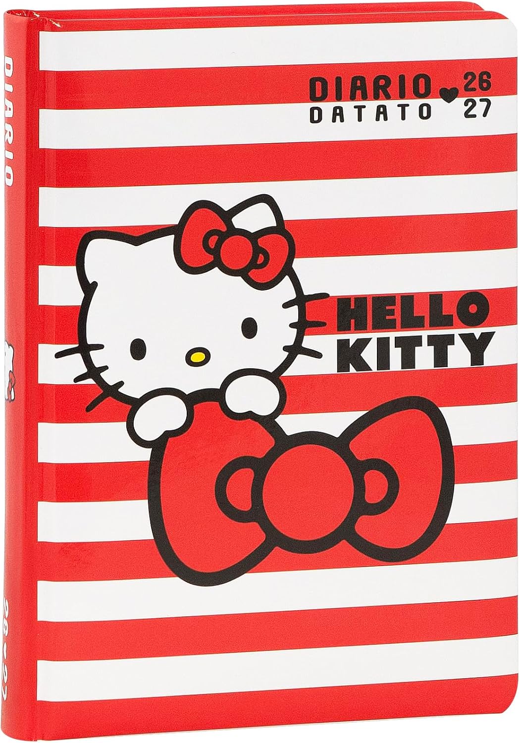 Diario Hello Kitty 2026/2027 Stripes – Superdiario Scuola Datato 12 Mesi 352 Pagine