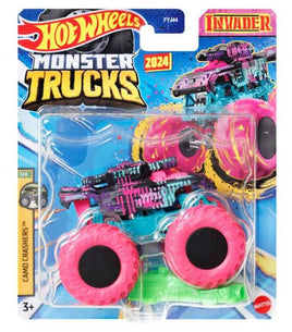 Hot Wheels Monster Trucks Invader Camo Crashers 2024 – Die-cast 1:64