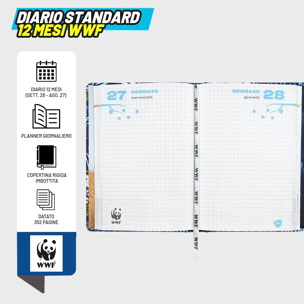 Diario Scuola WWF 2026/2027 – Modello Squalo - Agenda wwf squalo