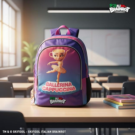 Zaino Scuola Skifidol Italian Brainrot Ballerina Cappuccina