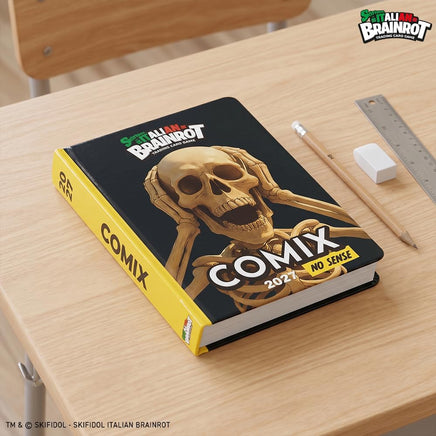 Skifidol Italian Brainrot Diario Scuola 2026/2027 Comix No Sense – Scheletro – 13 Mesi con Card