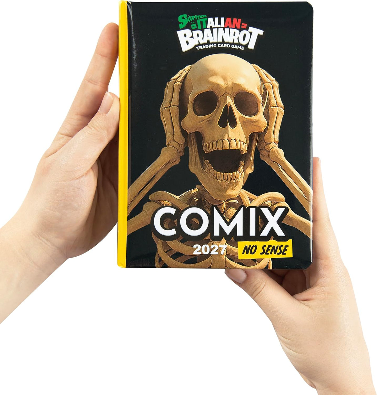 Skifidol Italian Brainrot Diario Scuola 2026/2027 Comix No Sense – Scheletro – 13 Mesi con Card - Diario brainrot skeleton