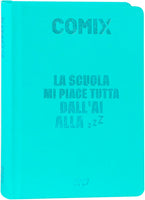 Diario Comix 16 Mesi Mini Turchese 2026/2027 - Diario comix mini azzurro 2027