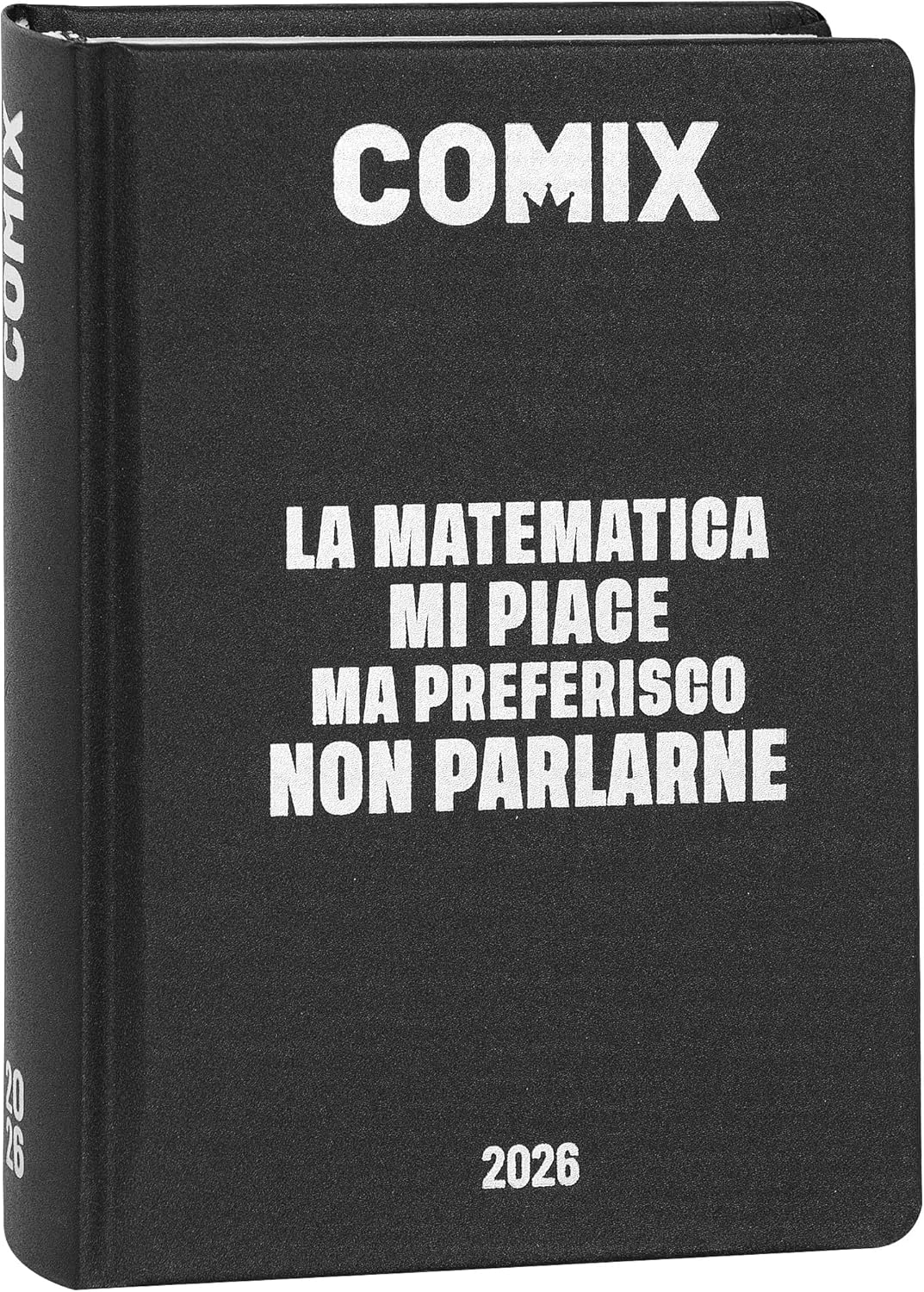 Diario 16 Mesi 2025/26 - COMIX - Giornaliero Standard Nero/Argento - Diario comix nero argento