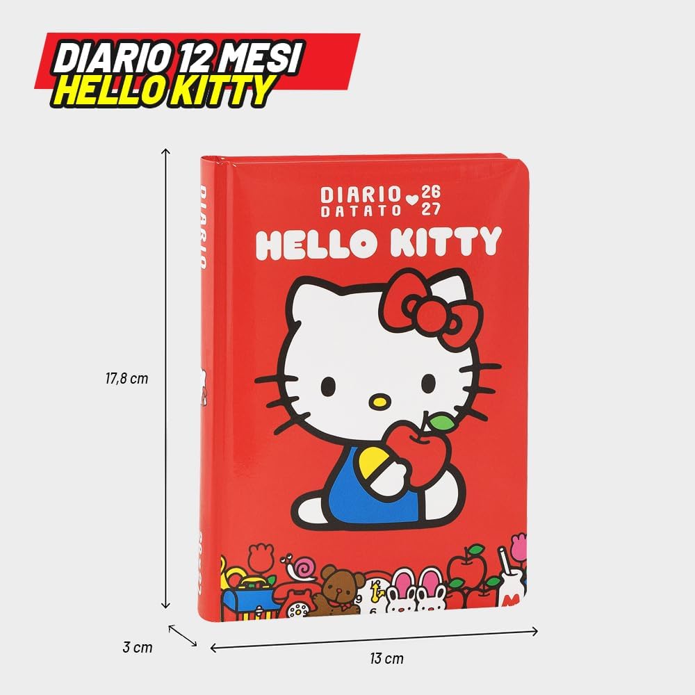 Diario Scuola Hello Kitty 2026/2027 Rosso - Diario scuola hello kitty rosso