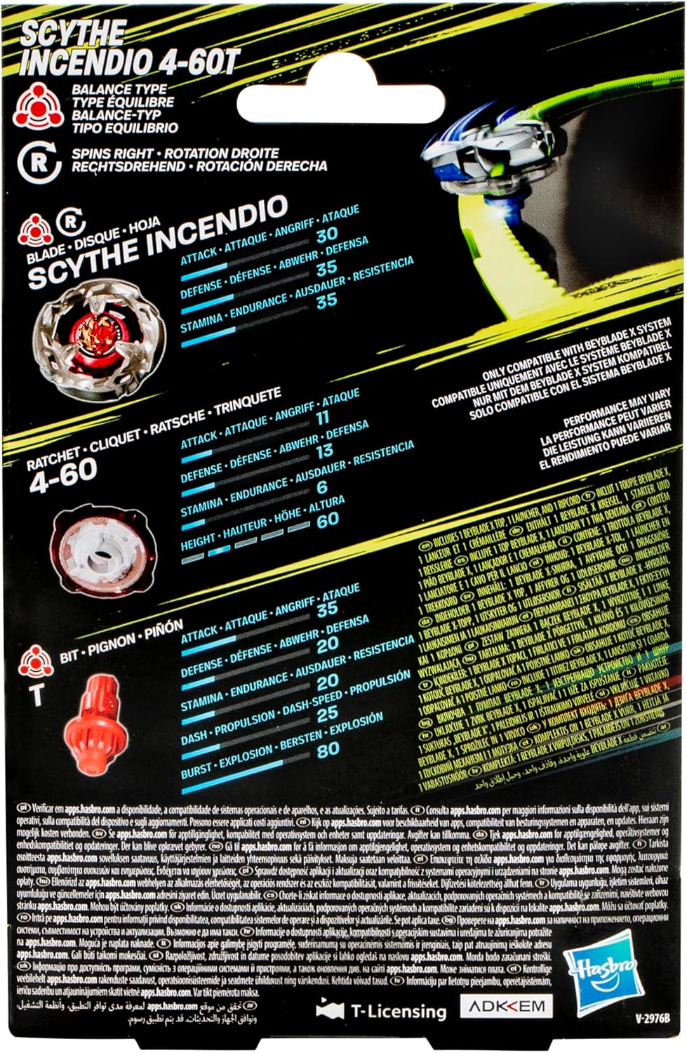 Trottola Beyblade Scythe Incendio Balance - HASBRO BEYBLADE SCYTHE INCENDIO