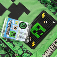 Zaino scuola organizzato Minecraft Verde/Nero 2025/2026
