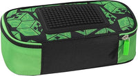 Astuccio Scuola Ovale Minecraft Verde/Nero