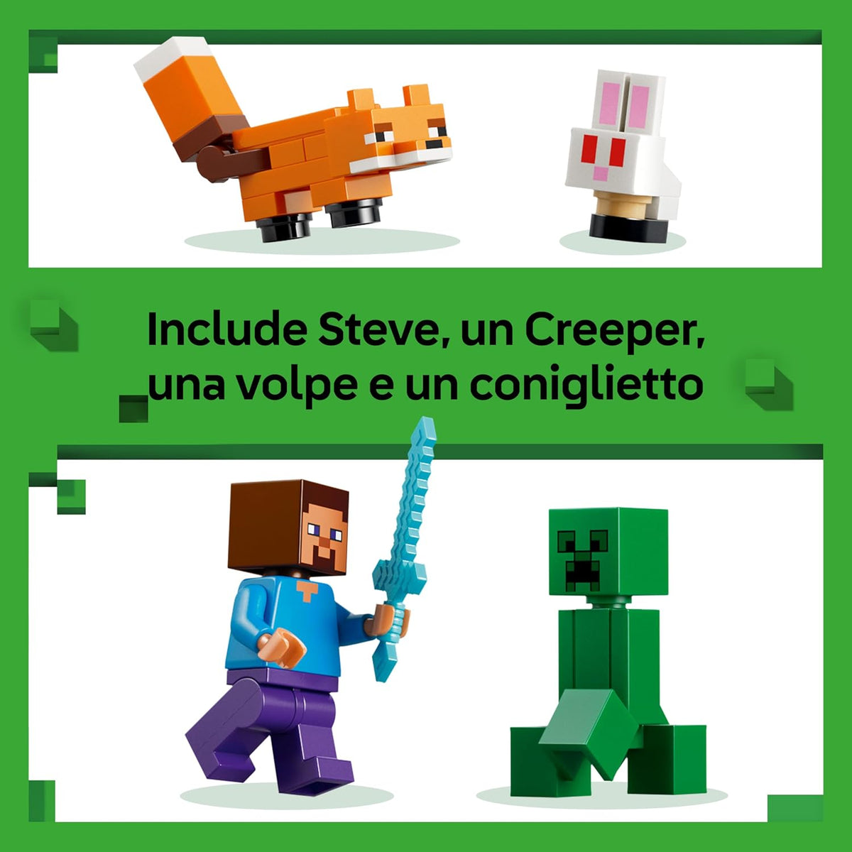 LEGO Minecraft 21583 Avventura di Steve nella Taiga - STEVE CONIGLIETTO REGALO