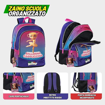 Zaino Scuola Skifidol Italian Brainrot Ballerina Cappuccina