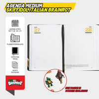 Skifidol Italian Brainrot Diario Scuola 2026/2027 Comix No Sense – Scheletro – 13 Mesi con Card
