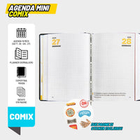 Agenda Comix 16 Mesi Mini Black & Silver 2026/2027 - agenda comix mini scuola media superiore