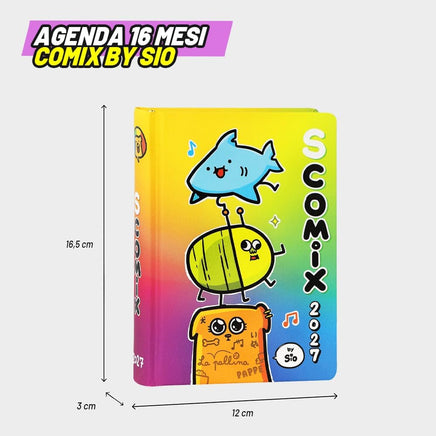 Agenda 16 Mesi Scomix by Sio Multicolor 2026/2027 – Diario Scuola Medium - agenda comix multicolor