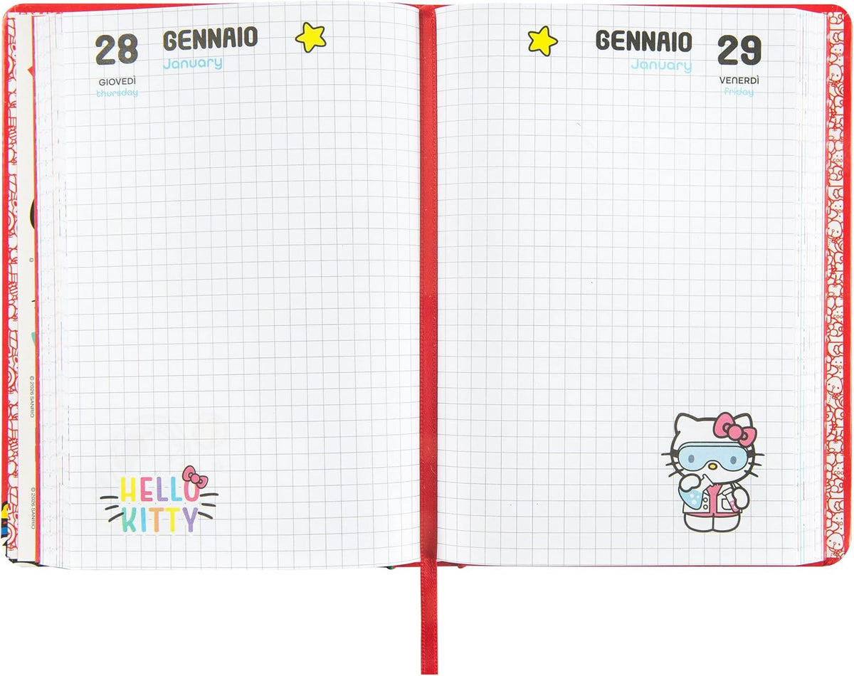 Diario Scuola Hello Kitty 2026/2027 Rosso - agenda hello kitty