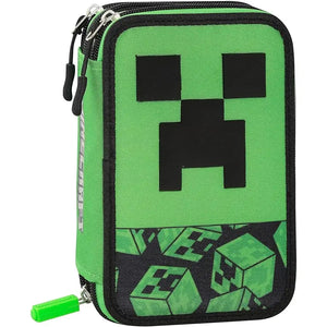 Astuccio 3 zip Minecraft Verde-Nero scuola 2025/2026
