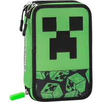 Astuccio 3 zip Minecraft Verde-Nero scuola 2025/2026 - Franco Panini - Portapenne e portamatite - 8058263233583