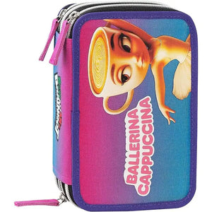 Astuccio Scuola 3 Zip Ballerina Cappuccina Skifidol Italian Brainrot