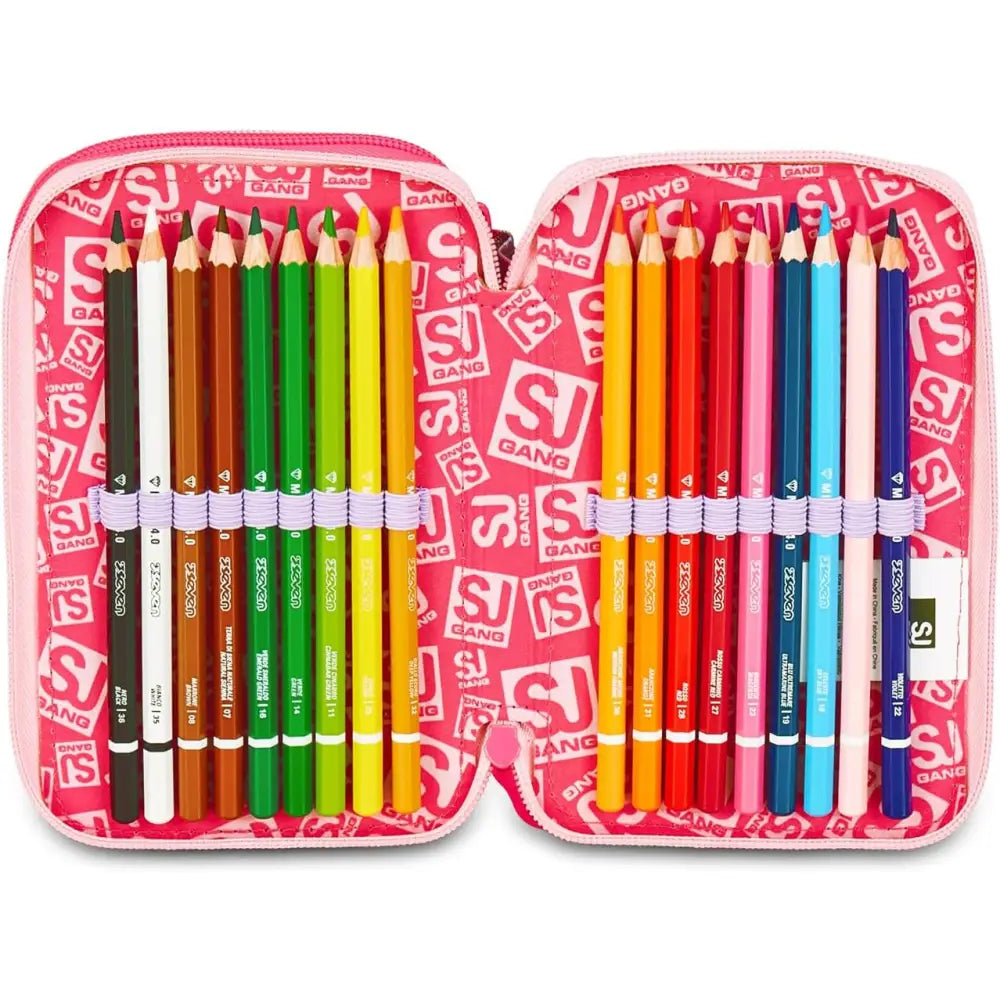 Astuccio Scuola 3 Zip SJ Gang Cat Led - SEVEN - Portapenne e portamatite - 8055714217840