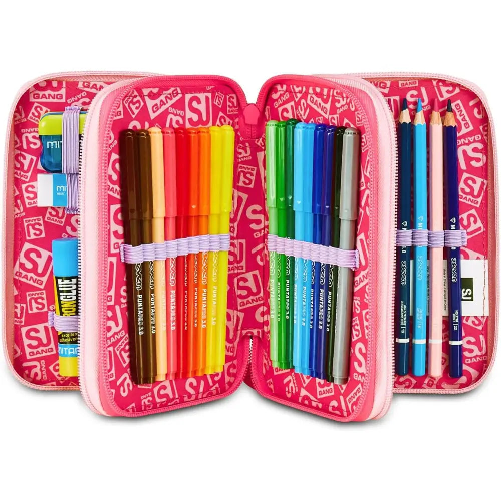 Astuccio Scuola 3 Zip SJ Gang Cat Led - SEVEN - Portapenne e portamatite - 8055714217840
