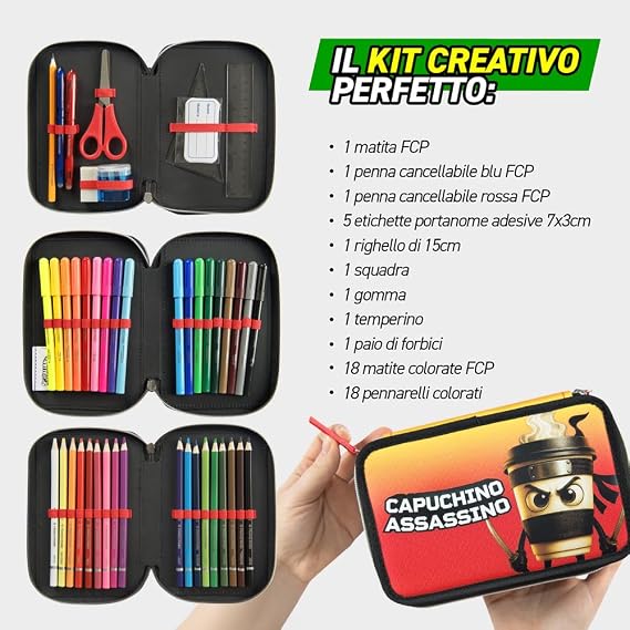 Astuccio Scuola 3 Zip Cappuccino Assassino Skifidol Italian Brainrot - astuccio scuola brainrot be067b74 302b 4ca6 b568 77655b00a526
