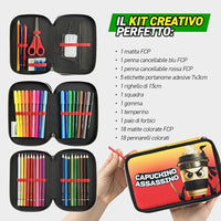 Astuccio Scuola 3 Zip Cappuccino Assassino Skifidol Italian Brainrot