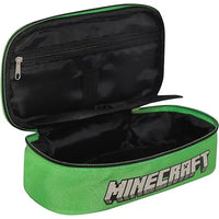 Astuccio Scuola Ovale Minecraft Verde/Nero - Franco Panini - Portapenne e portamatite - 8058263233590