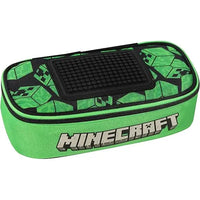 Astuccio Scuola Ovale Minecraft Verde/Nero - Franco Panini - Portapenne e portamatite - 8058263233590