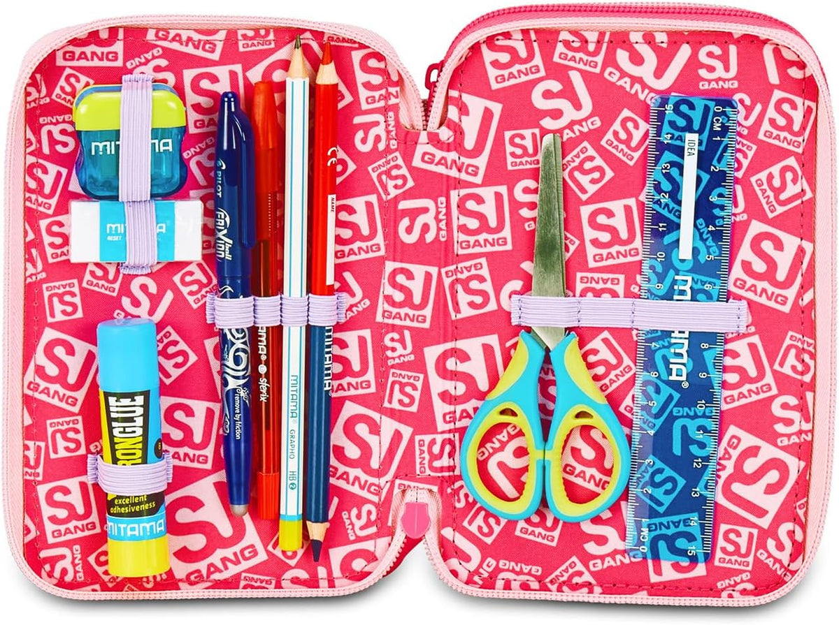 Astuccio Scuola 3 Zip SJ Gang Cat Led - astuccio sj gatto led